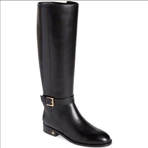🌟💖HP💓⭐️ BNWT Tory Burch Black Leather Knee High Boots size 6.5 👢